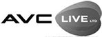 Black and white logo with the text AVC in bold letters next to an oval shape containing the words LIVE LTD.