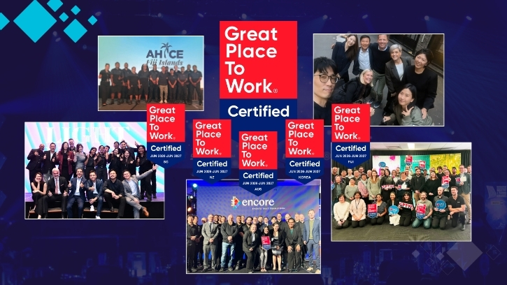 Encore is Great Place to Work certified in Australia, New Zealand, Singapore, Fiji and South Korea (2026-2027)